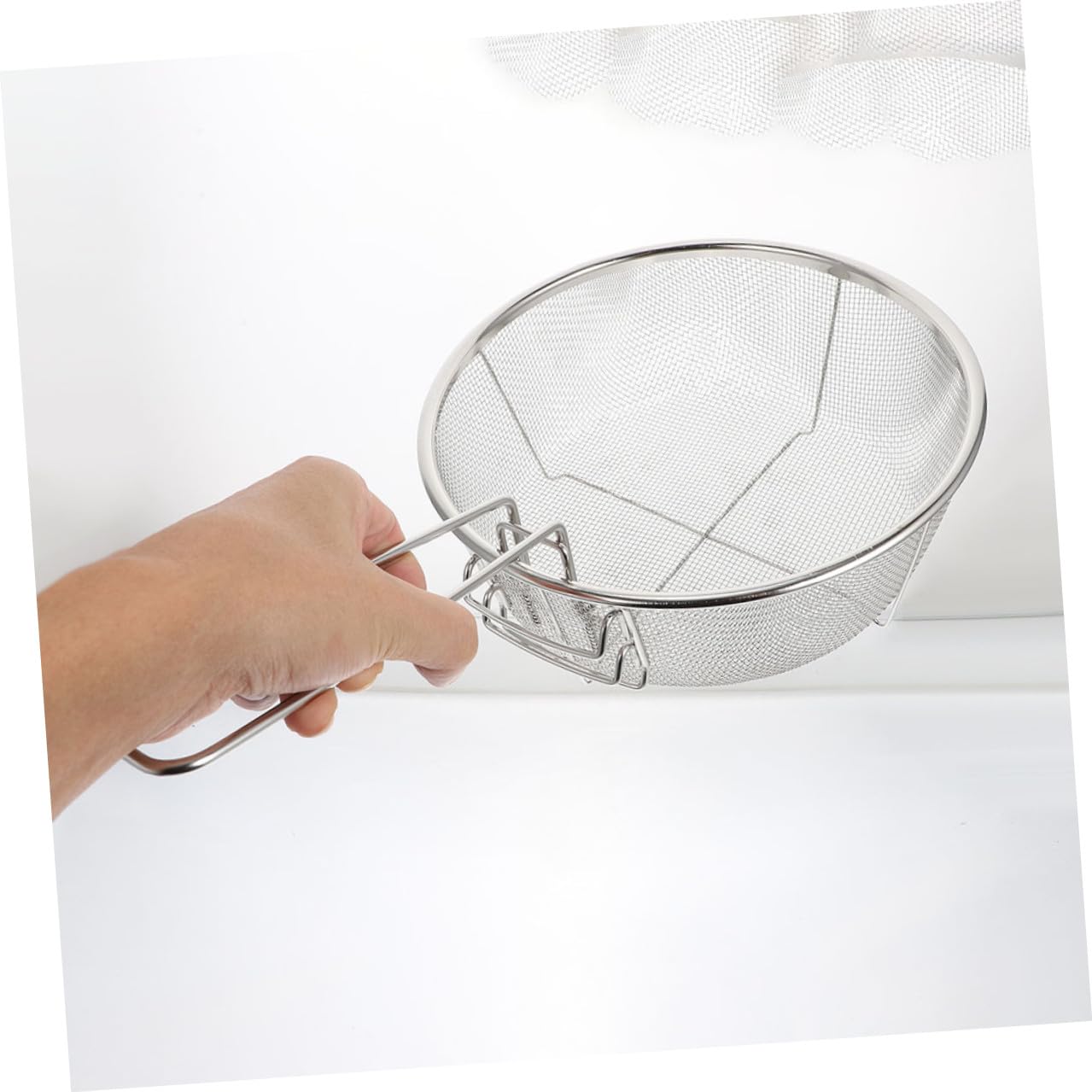 TOYANDONA Cesta Freidora Redonda Plegable de Acero Inoxidable 2 Piezas