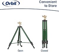 Vista 3 de Orbit - Paquete de 2 aspersor de impacto de latón resistente de 1/2 pulgada en base de trípode de metal ajustable de 22 a 48 pulgadas