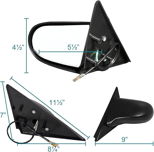 Miniatura 3 de Spec-D Tuning Black Power Sports - Espejos laterales compatibles con Acura Integra 2DR Coupe 1994-2001 izquierdo + derecho