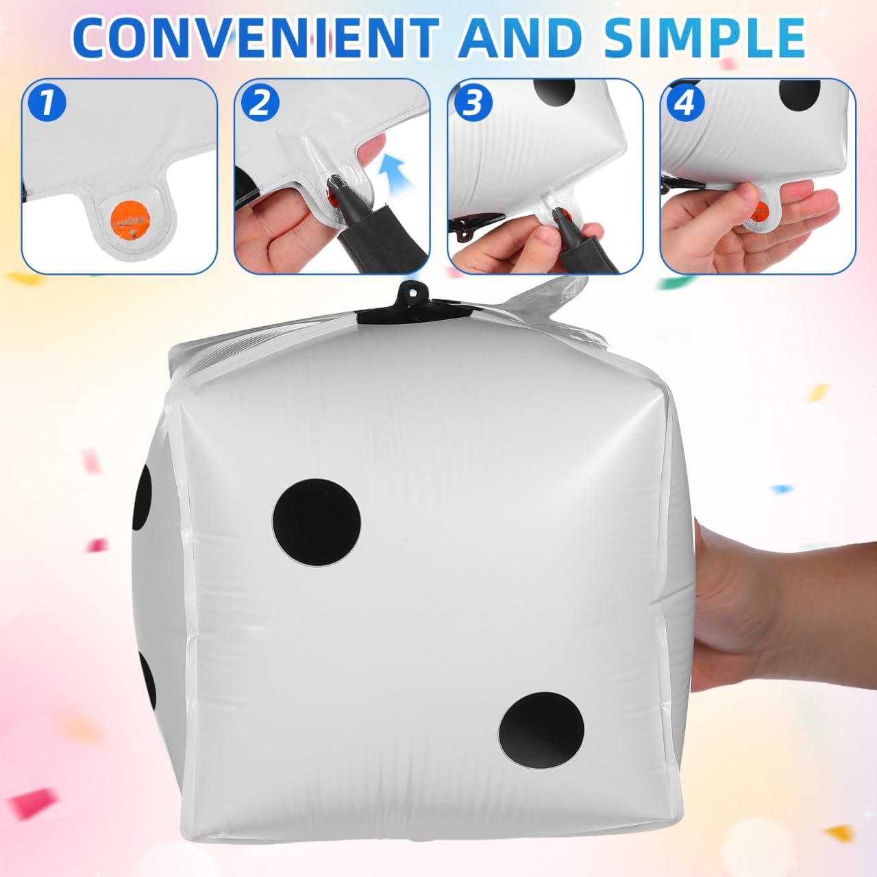 SAFIGLE Dice Foil Balloon 7 Inch Cube Aluminum Film Balloon Theme Party Decorations Game Night Photo Prop