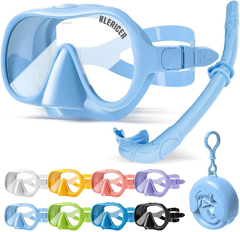 NARUTOO Set de Snorkel para Adultos, Máscara de Snorkel sin Marco de Colores Macaron de Moda, Conjunto de Máscara de Snorkel Antivaho de Vista Ultra Amplia, Set de Snorkel de Buceo Profesional portátil