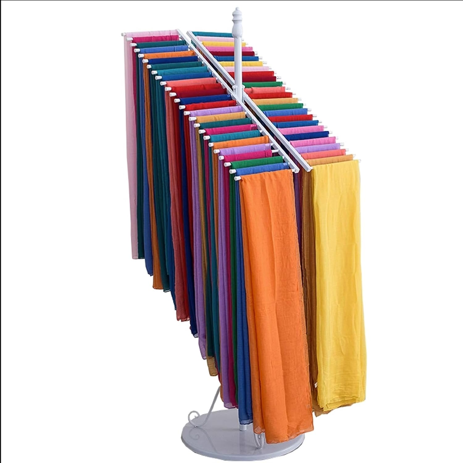 SHYP 3 Colors Double-Sided Metal Scarf Holder Organizer - Clothing Store Display Rack for Pants, Silk Shawls, Ties, Belts, and Towels - Jewelry Holder Accessory Organizer Rack (Color : C)
