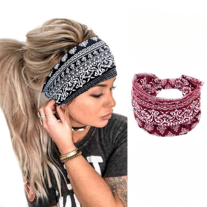 Boho Headbands Wide Knot Hair Band Elastic Turban Head Band Stretch Leopard Twist Head Wraps Cloth Yoga Sweatband Fashion Hair Accessories for Women and Girls-image-5