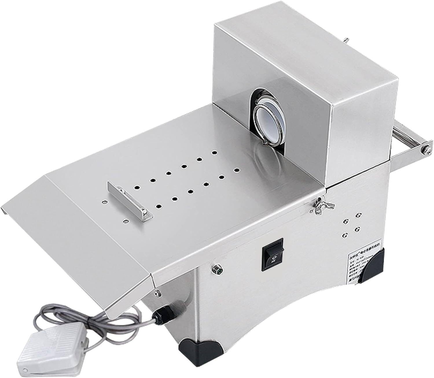 200W Commercial Sausage Linker Machine 10-50mm,Stainless Steel Sausage Binding Strapping Machine,Electric Sausage Knotting Machine, with Foot Switch