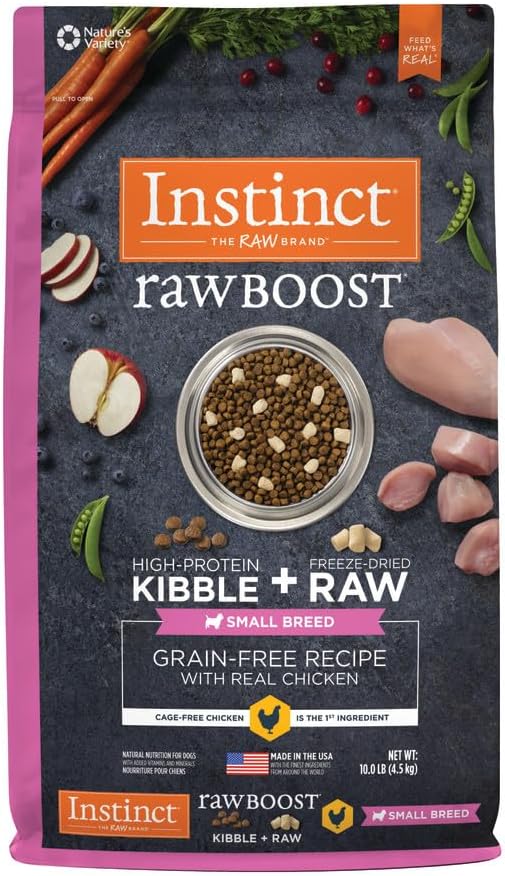 Product image of Instinct Raw Boost Small Breed, Natural Dry Dog Food with Freeze Dried Pieces, High Protein, Grain Free Recipe - Real Chicken, 10 lb. Bag