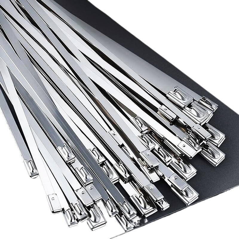 Opaski metalowe, Samoblokująca opaska kablowa ze stali nierdzewnej 304 Uniwersalne metalowe opaski zaciskowe do wydechu(50cm,7.9mm)
