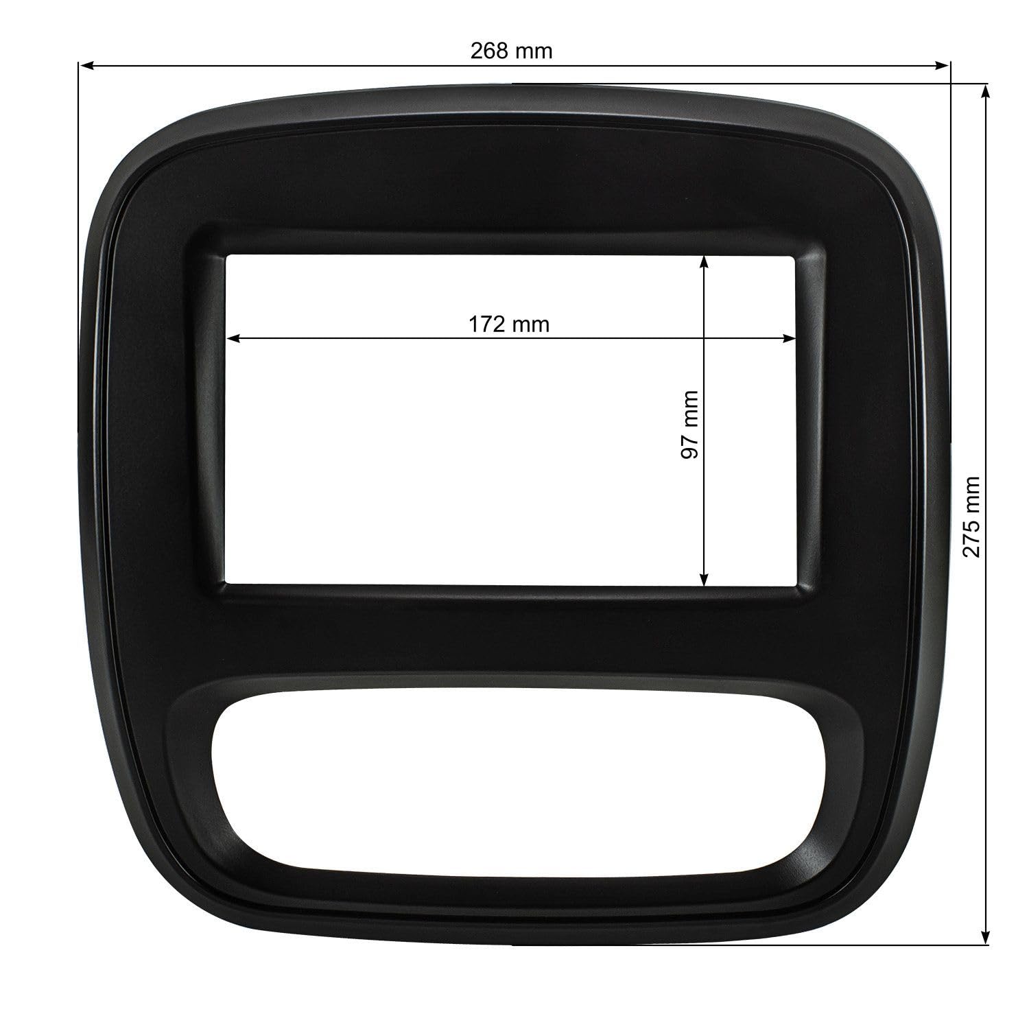 tomzz Audio 2439-003 Doppel DIN Radioblende kompatibel mit Opel Vivaro B ab 2014 Renault Trafic III ab 2014 FIAT Talento ab 2016 schwarz Klimaanlage manuell
