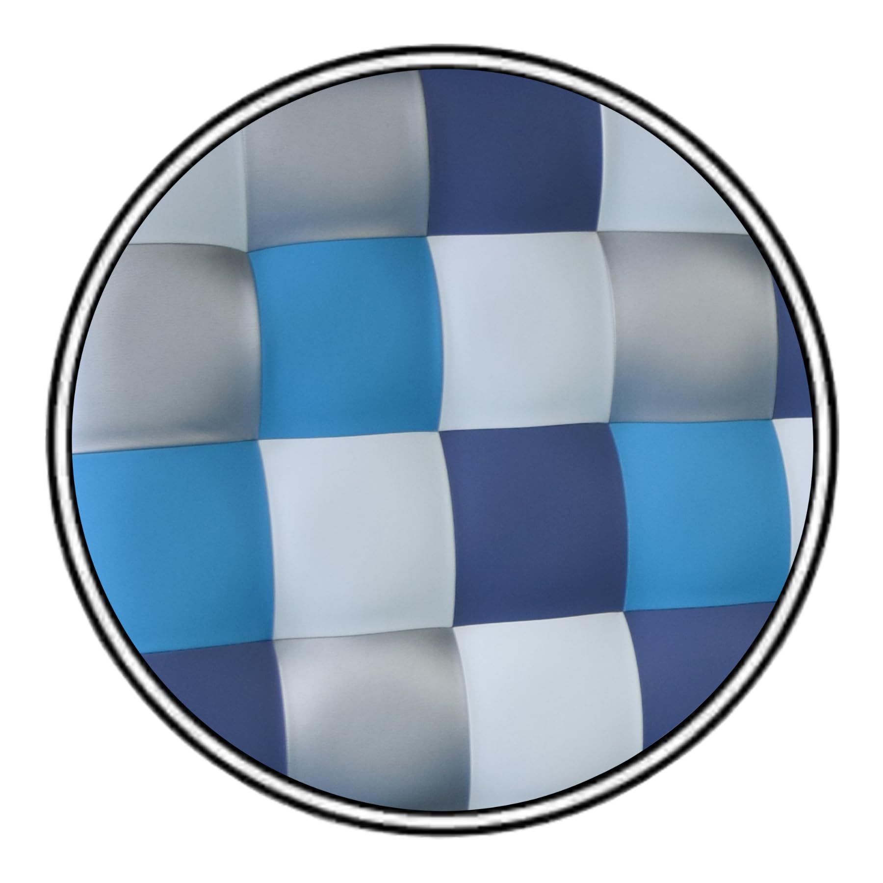 ONEK-DECCO Cabecero de Cama tapizado en Polipiel de Dormitorio Mod. Kansas Patchwork 12,Acolchado de Espuma Varias Medidas, Cama de niño, Juvenil y Matrimonio (150X70, Blanco-Turquesa-Plata-Azul)