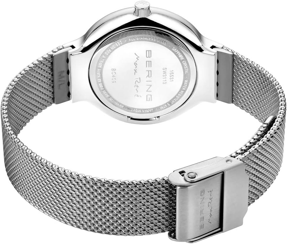 Bering Women's Analogue Quartz Watch with Silicone Strap, Silver/White, 7020-4smd-31mm, 15531-004