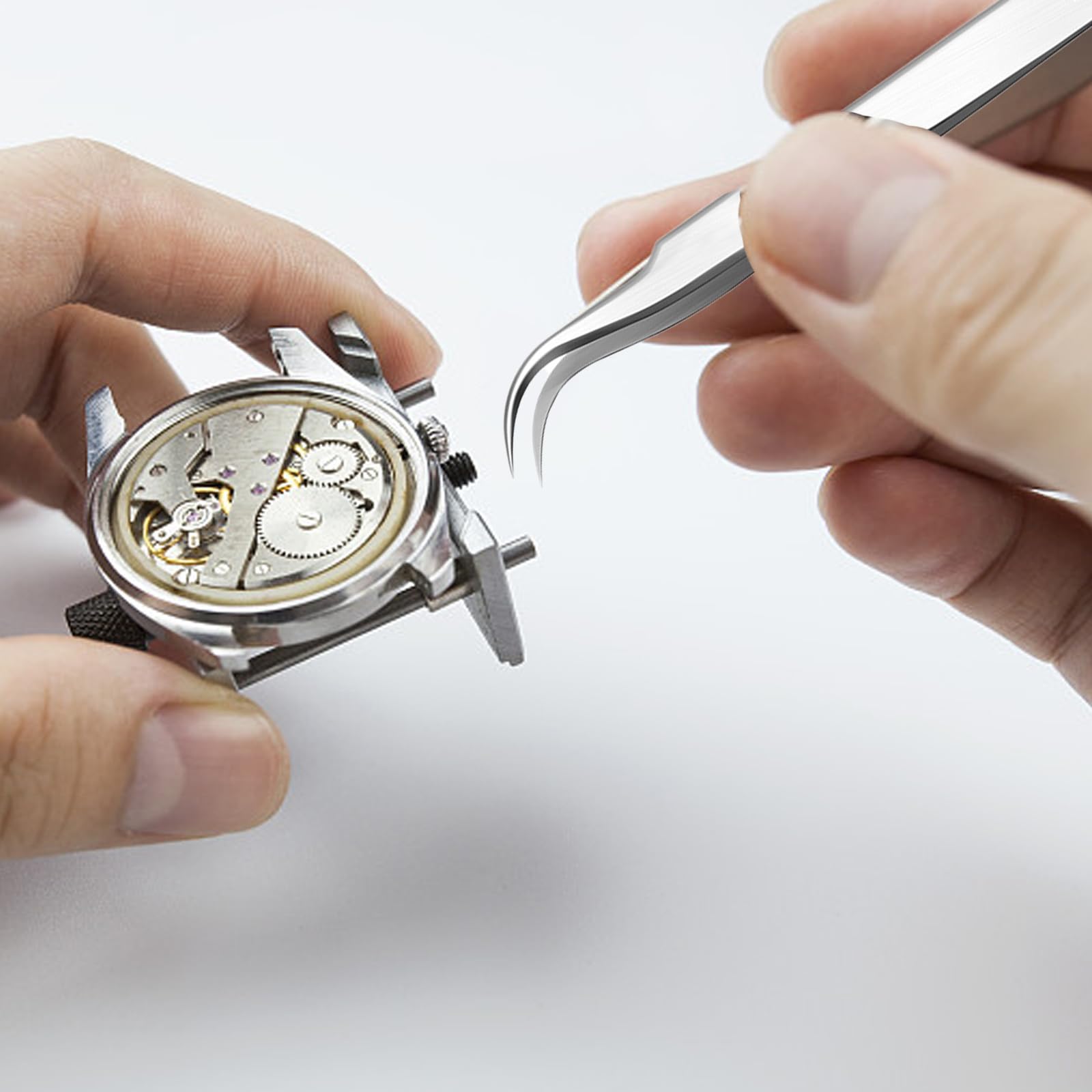 Präzisionspinzette,Lötpinzette Kreuzpinzette,Gebogene Pinzette,Präzisions Antistatisch Edelstahl Pinzette,spitze Pinzette aus Edelstahl,für Handwerk, Elektronik, Löten, Experimentelle Arbeiten