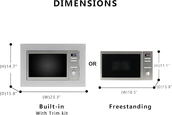 Equator Hybrid Combo Microwave + Oven 0.8 cu.ft. Free Standing or Built-in Stainless