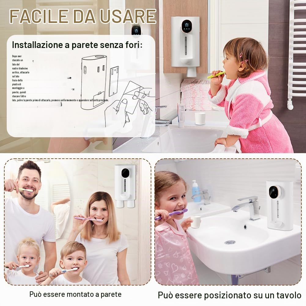 Roadtime Distributore Automatico di Collutorio per Bagno, 540 ml (Bianco)