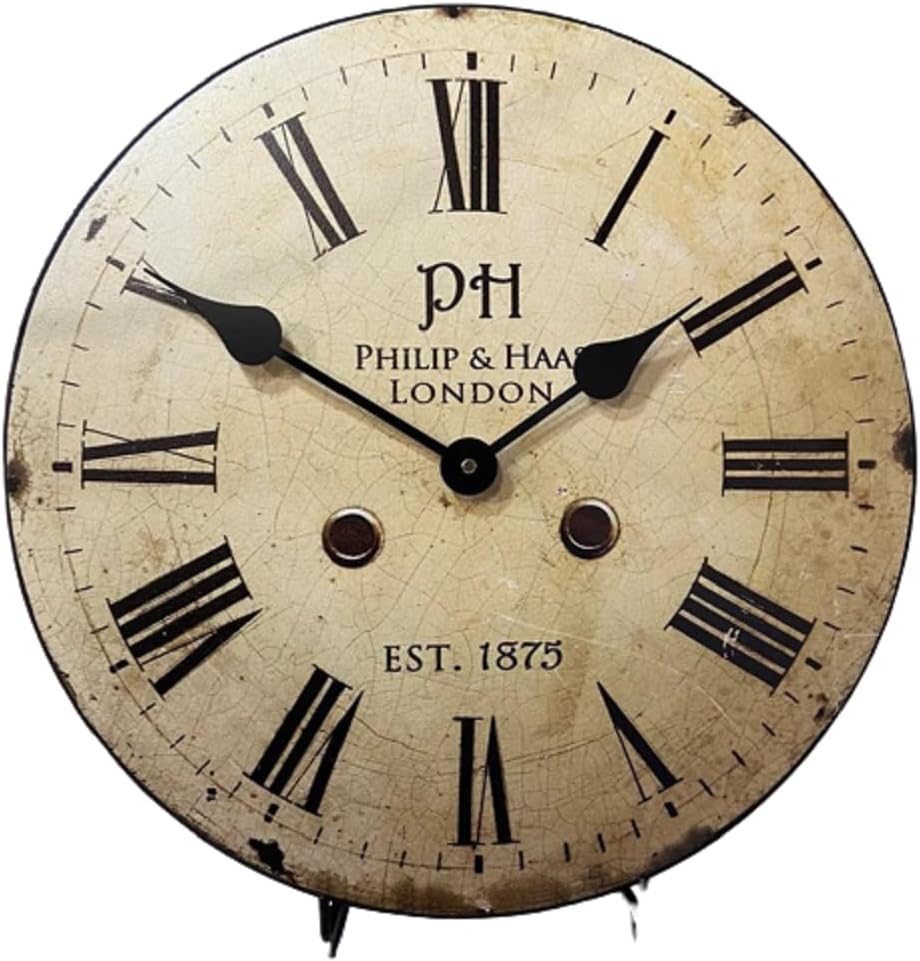 1910 English Longcase Wall Clock | Ultra Quiet Quartz Mechanism | Hand Made in USA Beautiful Crisp Lasting Color | Comes in 8 Sizes | 12 Inch