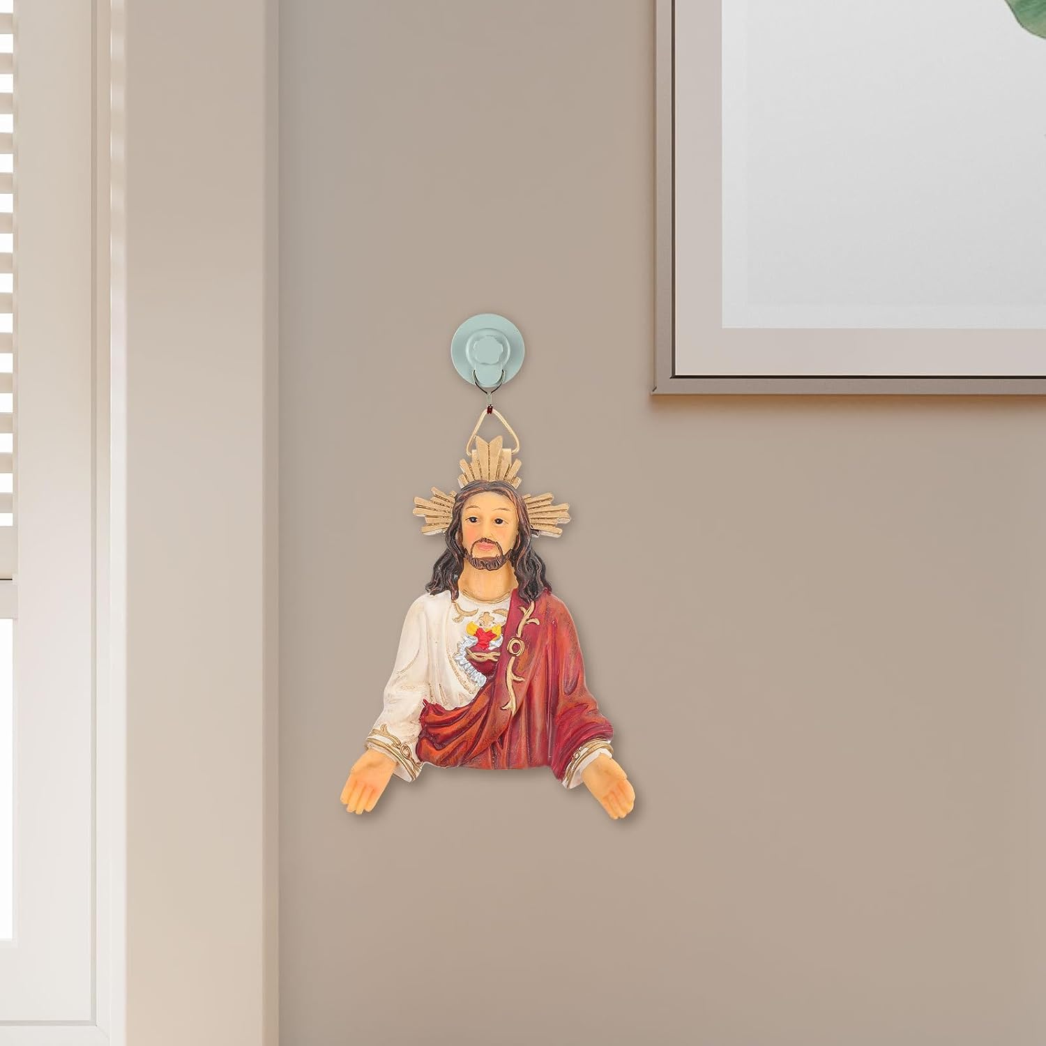 Religious Jesus Bust Statue Resin Figurine with Break Resistance and Wear Resistance, Realistic and Delicate Sculpture for Scene Decoration and Church Use