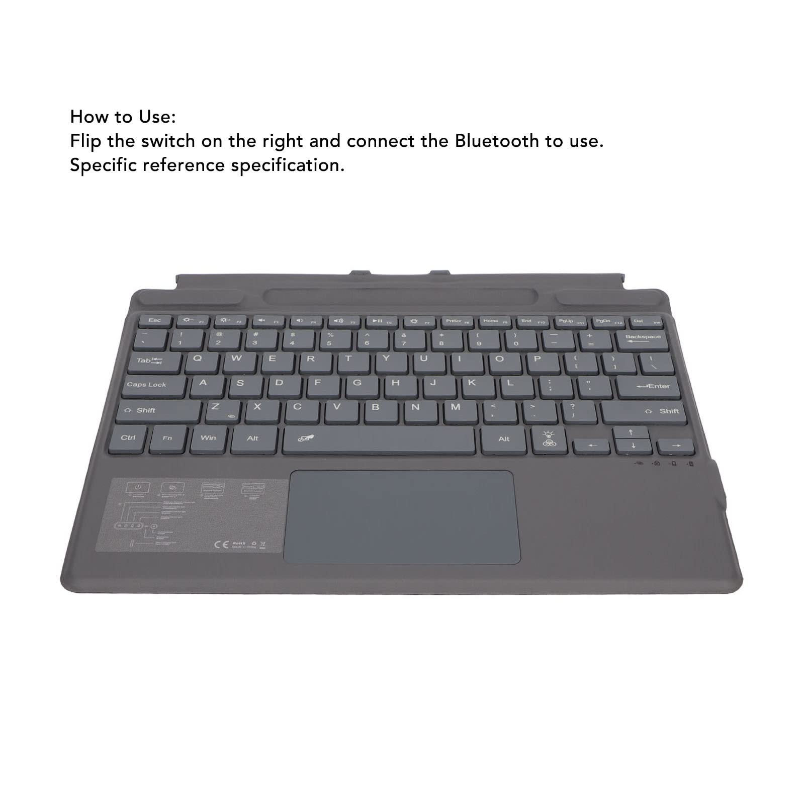Tastiera Wireless Ultra Slim Notebook, connettività Bluetooth, con Trackpad di Grandi Dimensioni, Retroilluminazione Colorata, Adatto per Pro 8 X, Fino a 10 M di Distanza