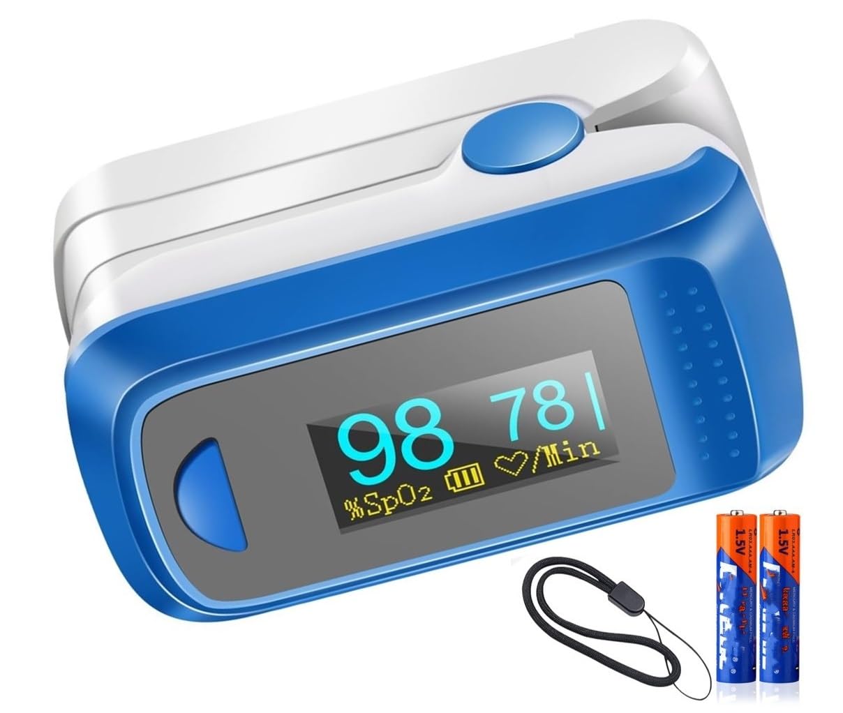 Pulse Oximeter Fingertip, Blood Oxygen Saturation Monitor Meter SpO2