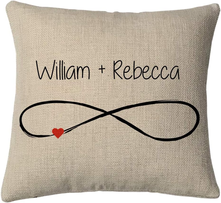 Pattern Pop Personalized Infinity Symbol Couples Mini Throw Pillow - Measures 9.5 Inches X 9.5 Inches (Insert is Included) Complete Very Small Throw Pillow