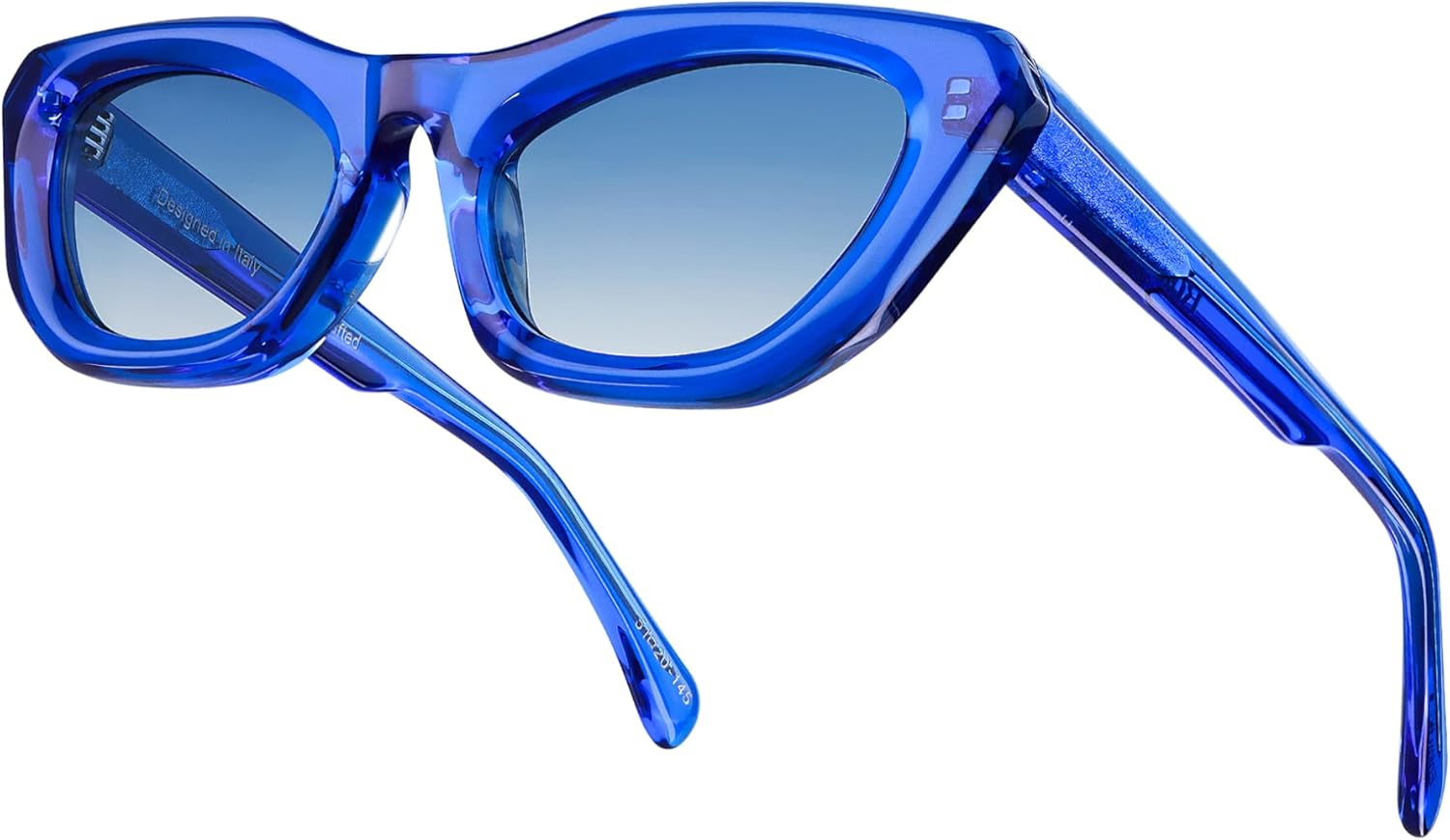 Non-Polarized Small Face Cat Eye Acetate Sunglasses 145mm Frame with UV Protection Impact Resistant Nylon Lens - Image 2