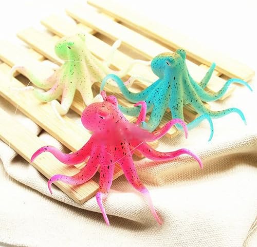 Vista 4 de Decoraciones de silicona para pecera, pulpo de simulación, mariposas, decorativas, para pared, pulpo de silicona, juguete de simulación de peces