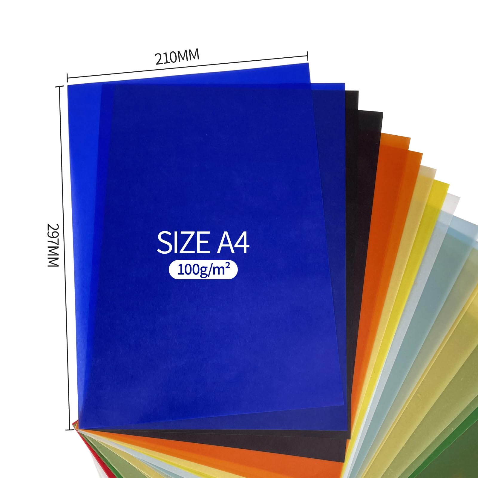 CHALVIOR 24x Papier Calque Couleur A4, 100g/m², 210x297mm, 12 Couleurs différentes, Papier Vitrail de Qualité, Couleurs Vives, pour Travaux Manuels, Lanternes, Impression, Dessins, Loisirs Créatifs