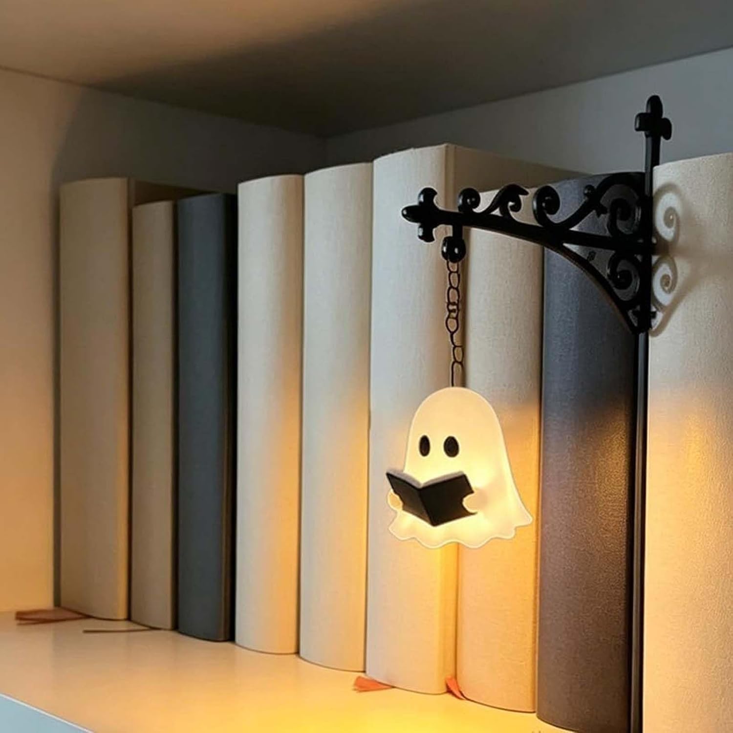 EHOTER Bookshelf Lantern Library Lantern Decorative Bookshelf Lighting Library Lanterns Book Shelf Light Mini Lanterns Halloween Design (B) — image 1