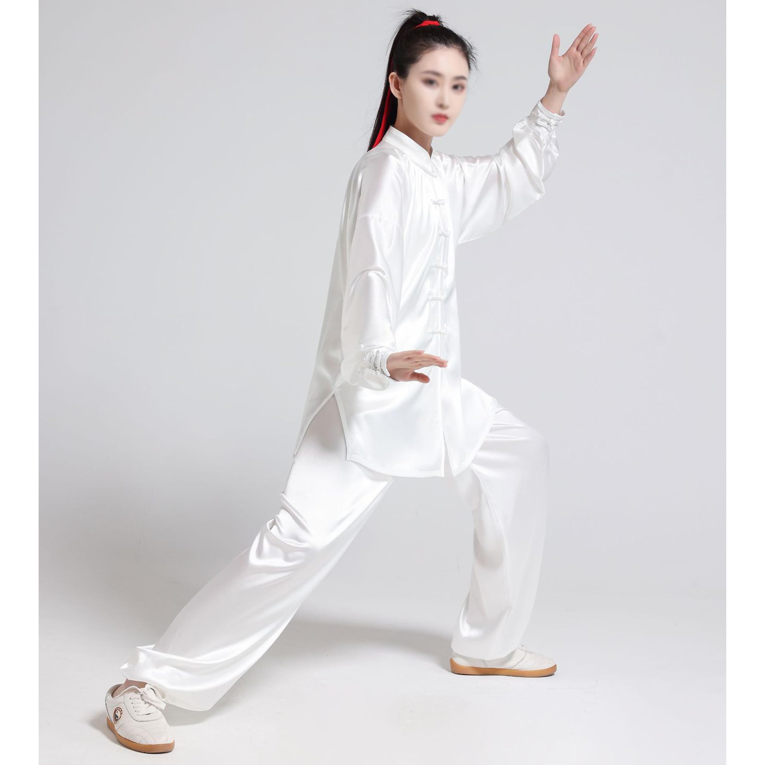 Tradycyjny mundur sztuk walki Zestaw mundurów Tai Chi Kung Fu wielokolorowy 150-180 cm(Black,164)