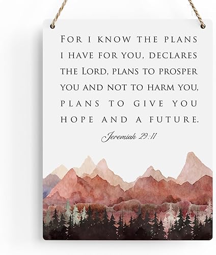 Decoración inspiradora para I Know the Plans I Have for You Jeremiah 2911, regalos cristianos, versículo de la Biblia, arte de pared, letrero