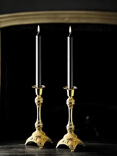 Miniatura 8 de Alisveristime Juego de 2 candelabros decorativos de tamaño mediano para decoración elegante del hogar (dorado y plateado)