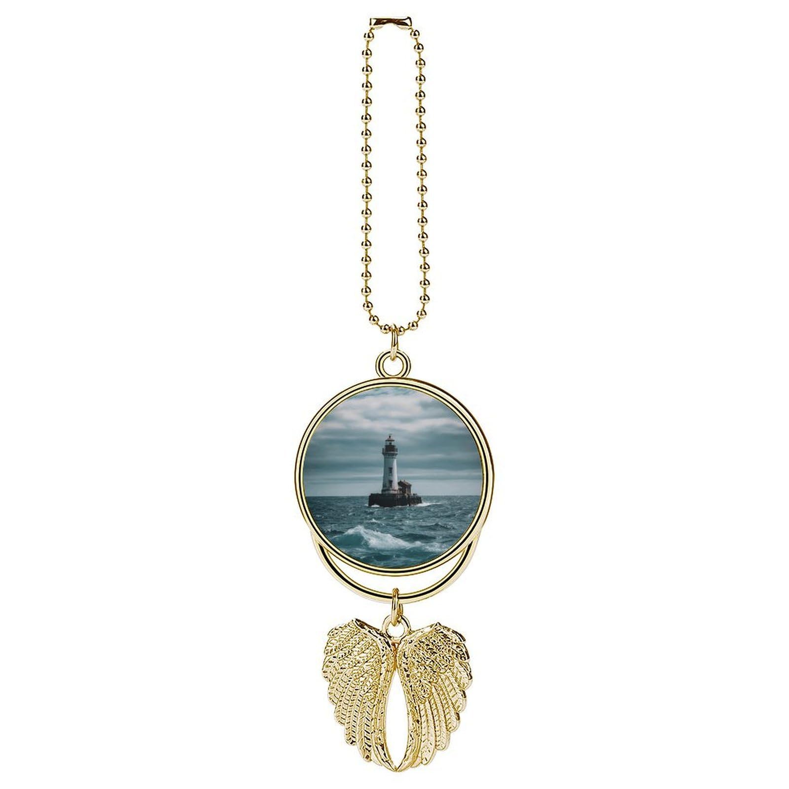 Lighthouse Ocean Car Pendant Hanging Swing Auto Rear View Mirror Hanging Car Rear View Mirror Charm Truck Hanger Ornament Charm for Car Rear View Mirrors Accessories