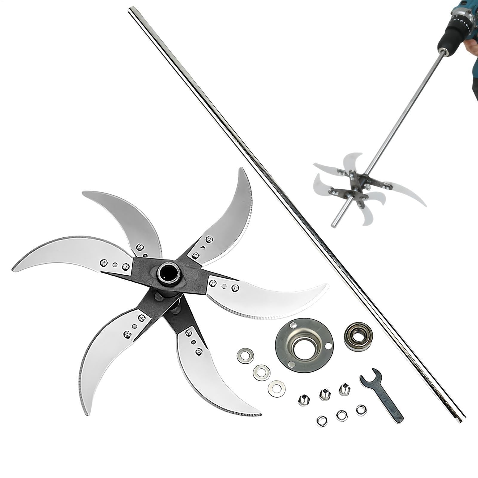 Grashäcksredder Ersatzschneider - Edelstahl Zerkleinerer Klingen, 6 Klingen Einstellbarer Durchmesser Grasschneider Messer Set mit Multi Loch Design | Ultra Sharps Gemüseschredder Cutter für