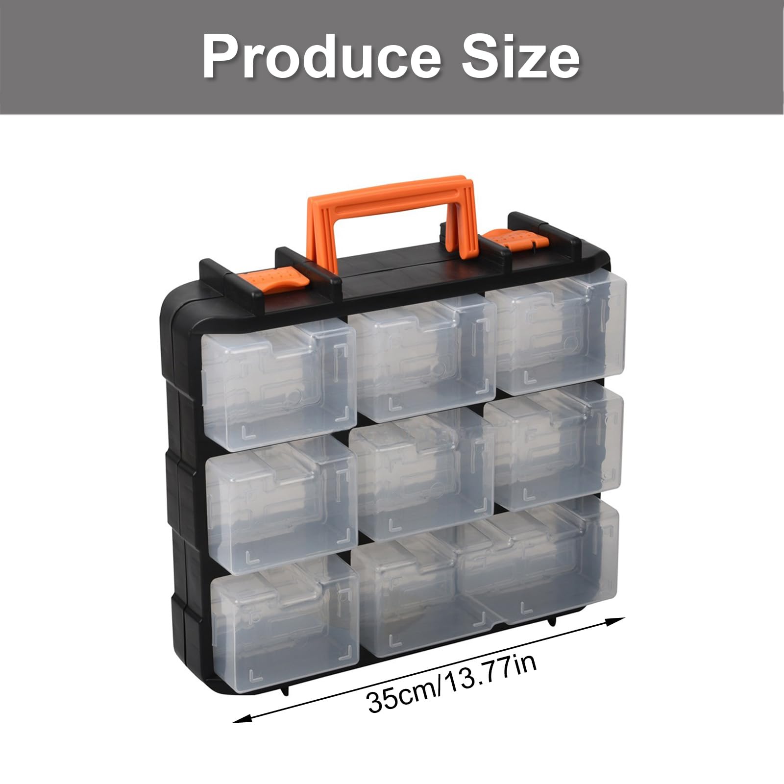 Organizer portatile leggero con manico antiscivolo per un facile trasporto riparazioni domestiche e garage scatola divisori rimovibili