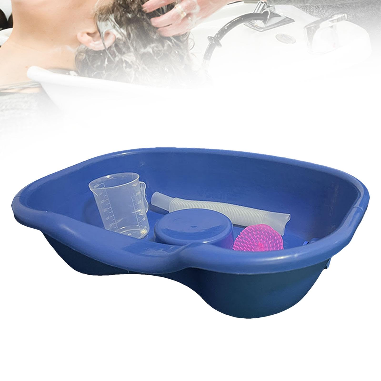 perfk Cuenco de champú portátil, ayuda para la con tubería de 46x35cm para accesorios de baño postrados en cama, bañera para lavar el cabello,