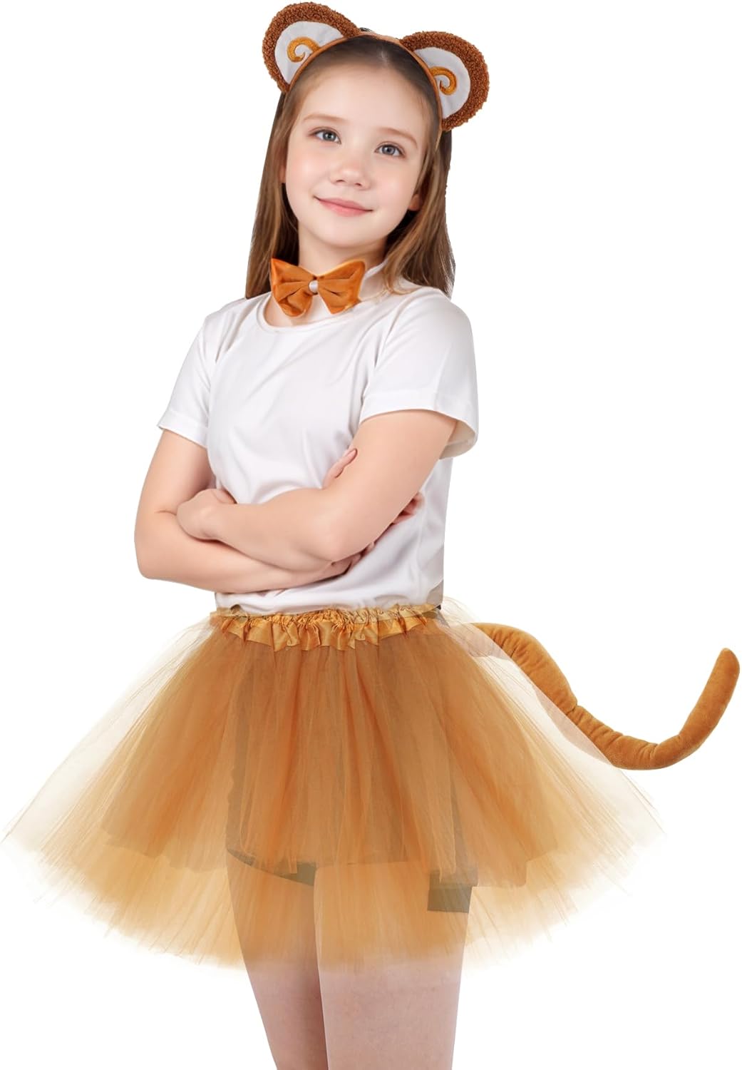 Dxhycc Monkey Costume Set with Headband, Tail, Bowtie and Tutu Skirt, Animal Fancy Costume Kit Accessories - Image 6
