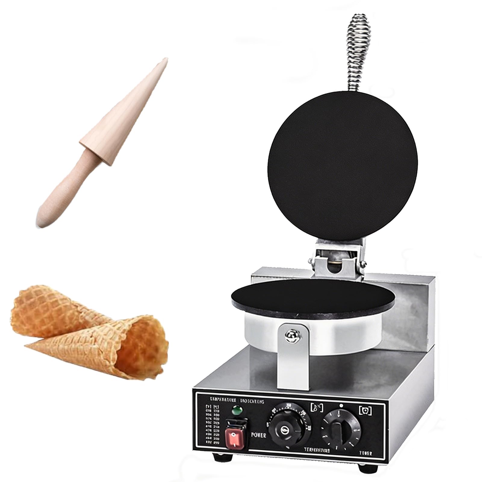 Machine à cornet de gaufre commerciale haute précision 50 à 300 °c en acier inoxydable