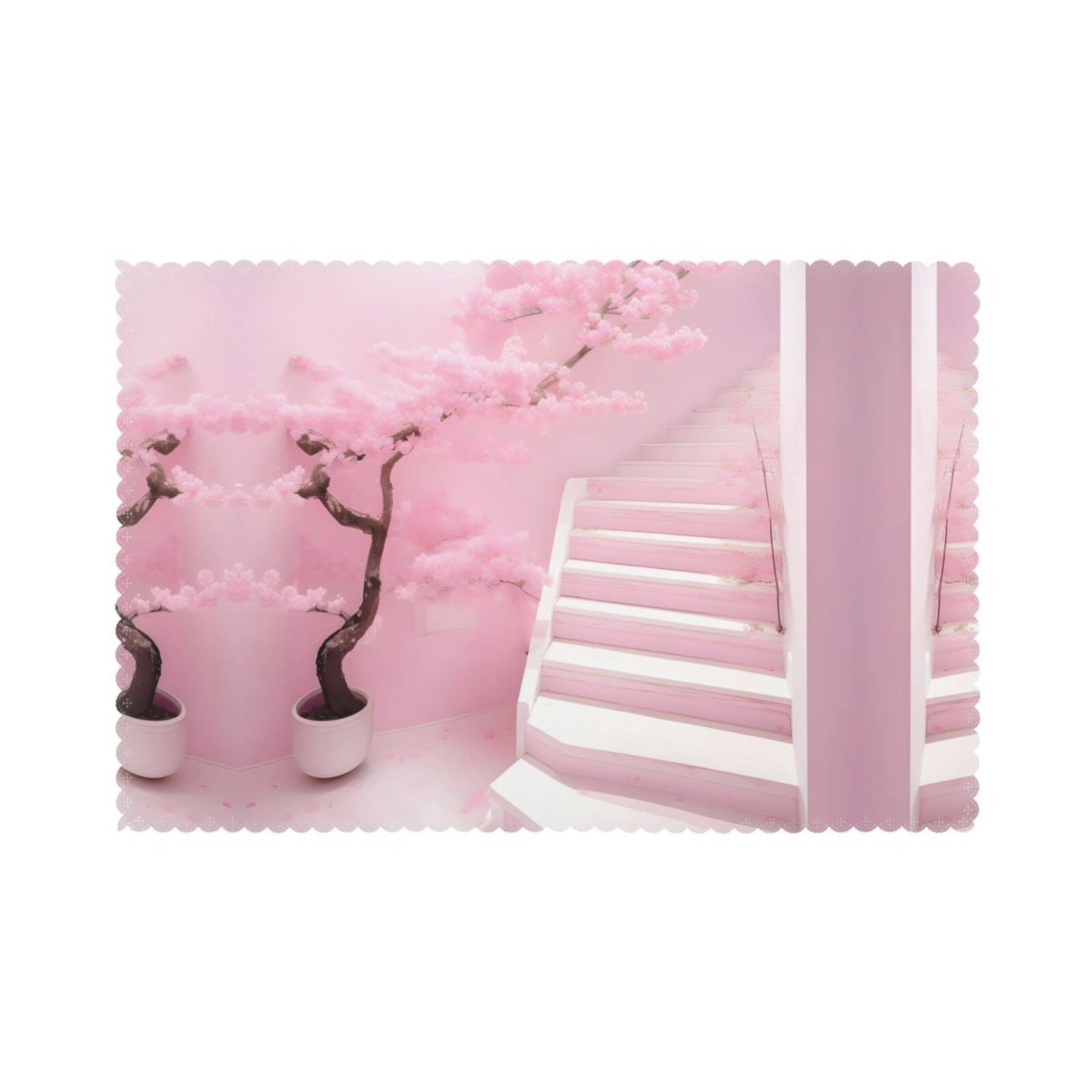 Set de table lavable anti-chaleur en forme de fleur de cerisier x6