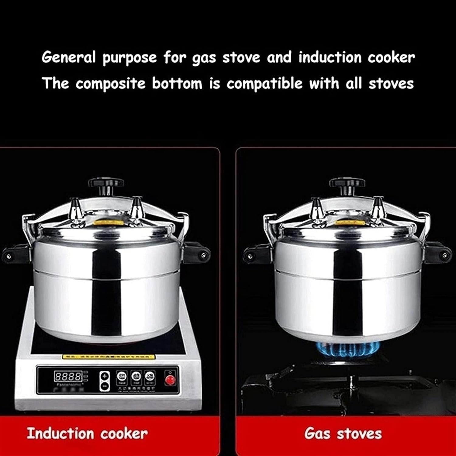 Pressure Cooker Household Gas Commercial Large Capacity, General Purpose Restaurant, Hotel Canteen, Hotel Explosion-proof Commercial Pressure Cooker (Size : 18L)