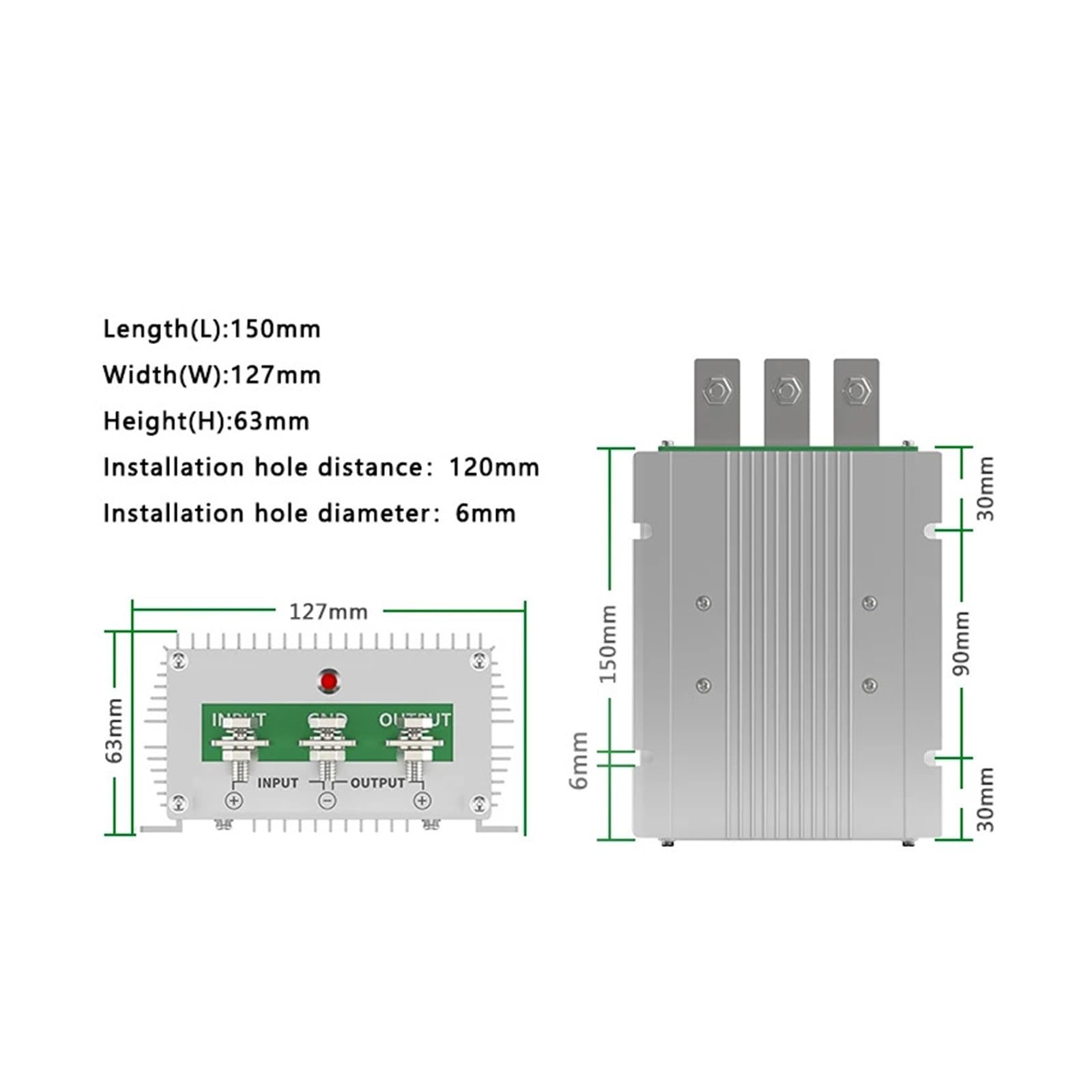 Módulo de Potencia de Refuerzo del regulador de Voltaje automotriz de 12 V, 24 V a 48 V, 20 AX4