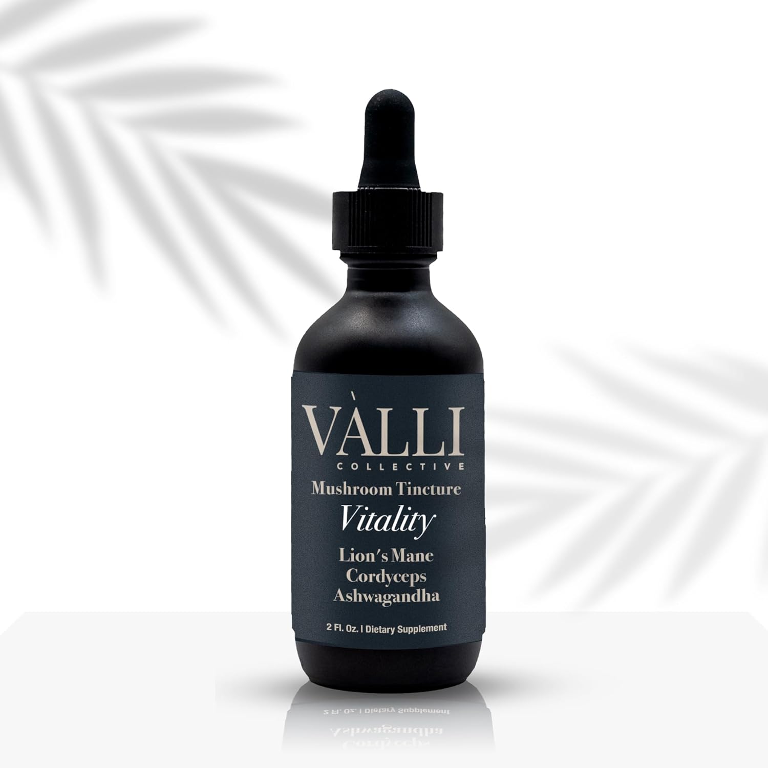 Vitality Mushroom Tincture | Lion’s Mane, Cordyceps, Ashwagandha | Focus + Energy | Dual-Extract | 2 Ounces | 100% Fruiting Bodies