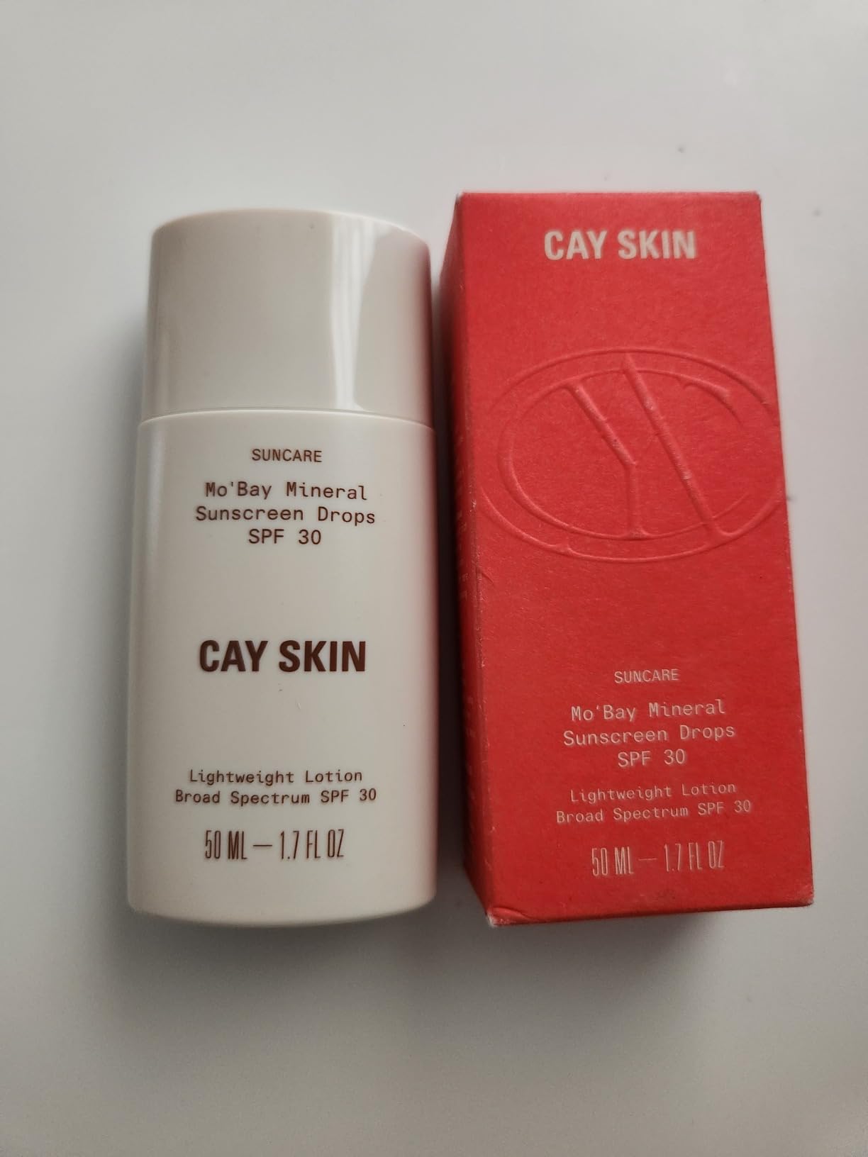 Cay Skin Mo'Bay Mineral Sunscreen Drops SPF 30 – Broad Spectrum Face Sunscreen & Makeup Primer – Lightweight, Moisturizing, Reef Safe Lotion with Natural Finish for All Skin Types – 2-Pack, 1.7 oz