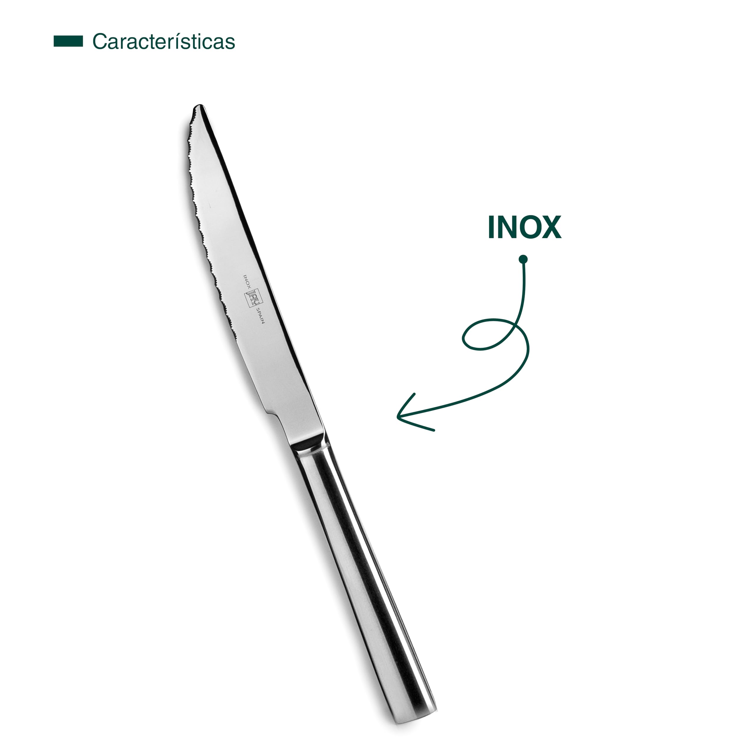 Lacor - JAY - 11091043 - Pack de 12 Cuchillos Chuleteros, Colección Titanio | En acero inoxidable, para un uso práctico y profesional en cocina; ideal para cocina profesional y uso diario en casa