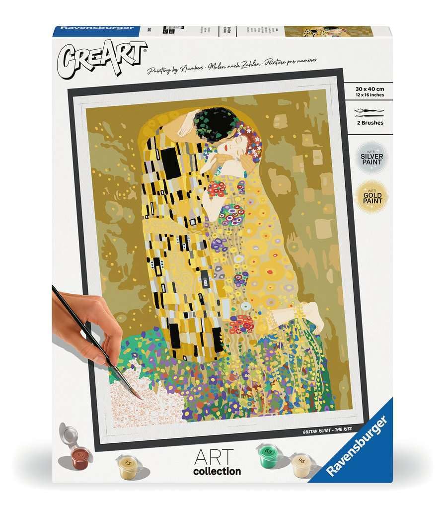 Ravensburger - CreArt ART COLLECTION Klimt: Il bacio, Kit per Dip...