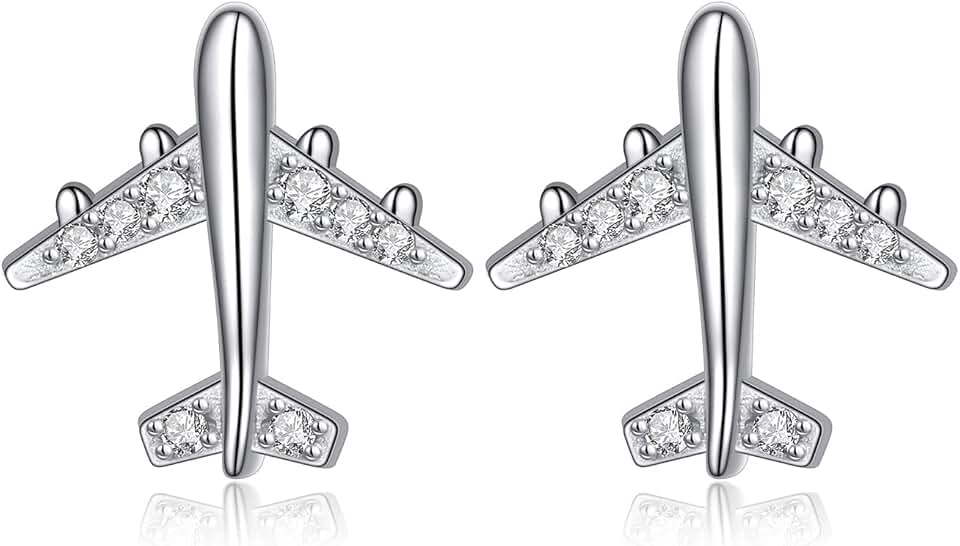 Airplane Sterling Silver Earrings