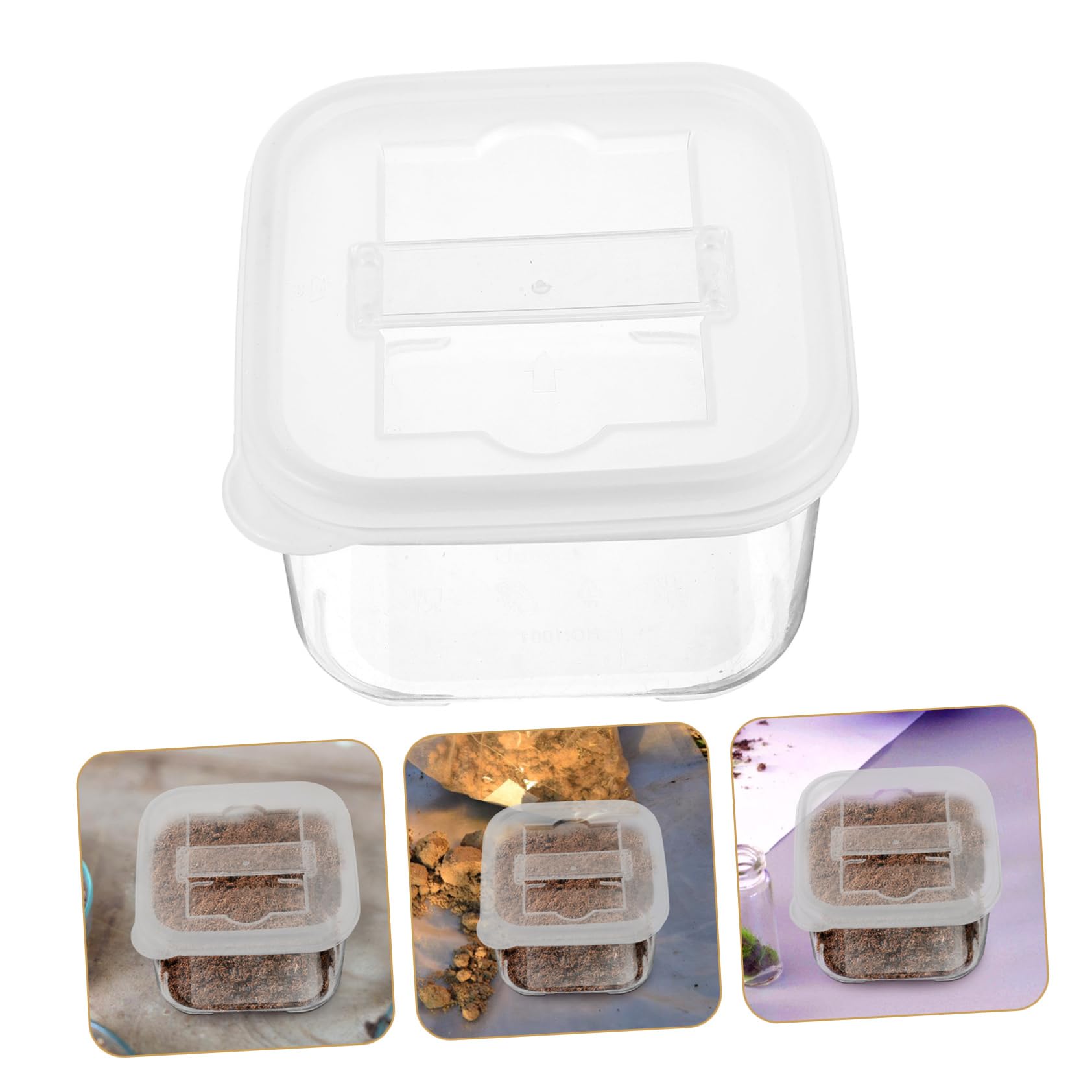 SOLUSTRE 20pièces Conteneurs De Prélèvement Boîtes De Rangement Avec Couvercle Et Étiquettes Pour Échantillons De Laboratoire Et Aliments
