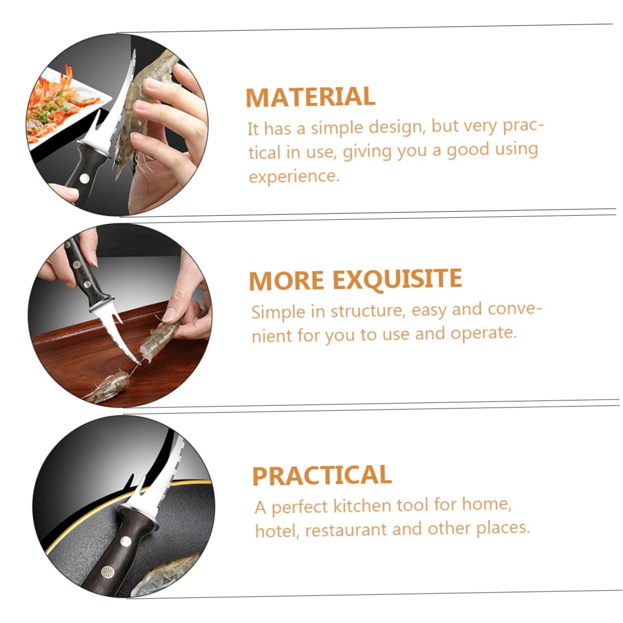 Ciieeo Stainless Steel Shrimp Line Remover Tool Shrimp Shucking Cutter for Home Hotels Restaurants Compact Design for Easy Storage Use