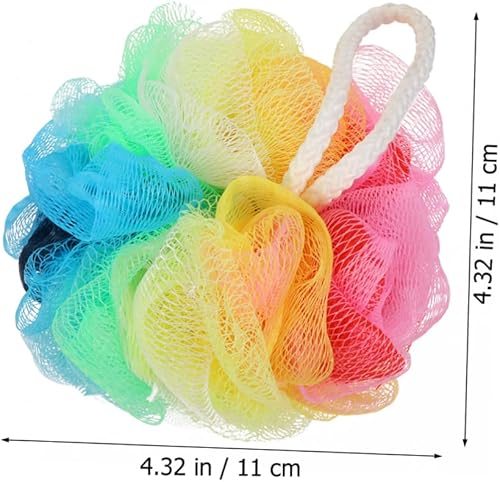 Miniatura 8 de Pelota de ducha Puff Loofash Bolas de malla Esponja Esponja Exfoliante Baño Esponja para Spa Masaje Piel Color aleatorio 6 piezas