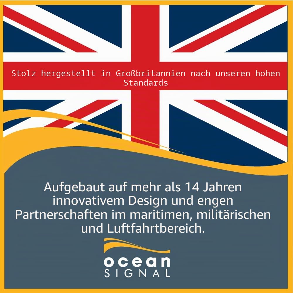 Ocean Signal rescueME EDF1 Elektronische LED-Seenotfackel: 7 Jahre Batterie – 6+ Stunden Laufzeit – Wasserdicht & Kompakt – Zuverlässiges SOS-Notfall-Signal für Boot & Marine – 5 Jahre Garantie