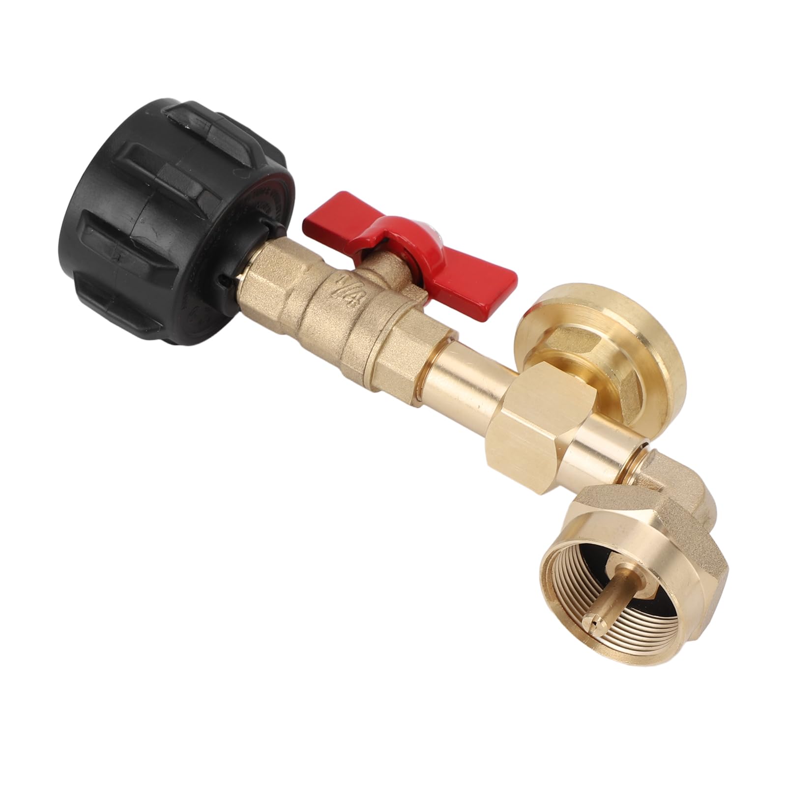 Gas Refill Adapter with Valve and Brass Connector. Fill 1 Pound Bottles From 20lb Fits for QCC1 C3H8, Ideal for Camping, BBQs and Other Outdoor Activities