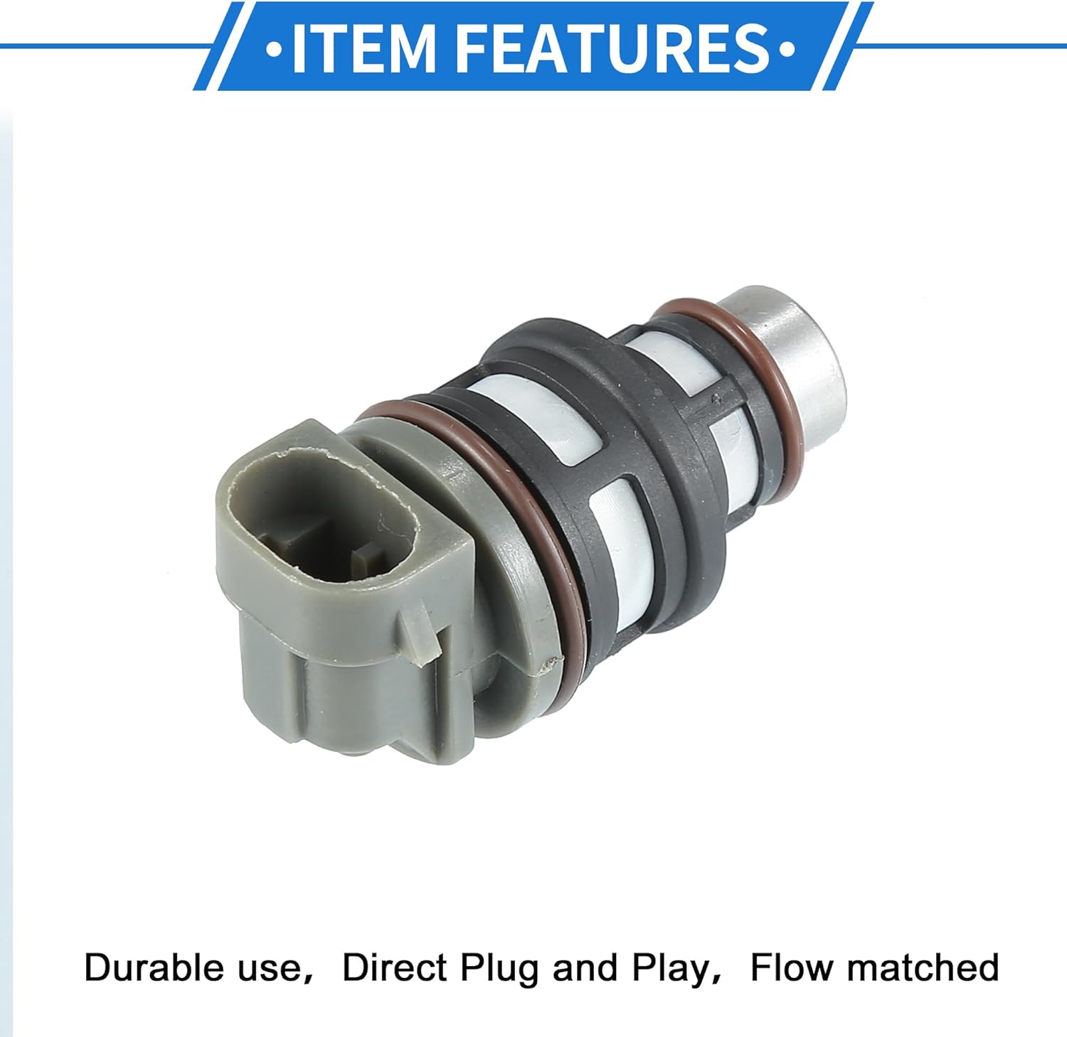 4 Pcs Fuel Injector Compatible for Chevrolet S10 94-99 2.2L for Chevrolet Cavalier 1994-1997 2.2L, Flow Matched Plastic Gray Fuel Injection Nozzle
