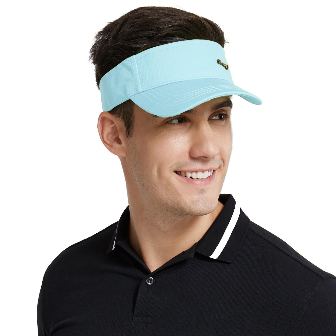 TeeoffMen's Sun Visor,100% Cotton One Size Sports Cap, Adjustable Athletic Hat