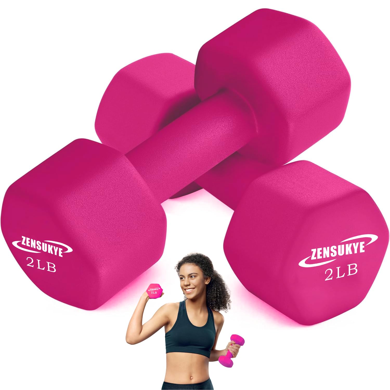 ZENSUKYE Mancuernas Fitness de Neopreno Hexagonales